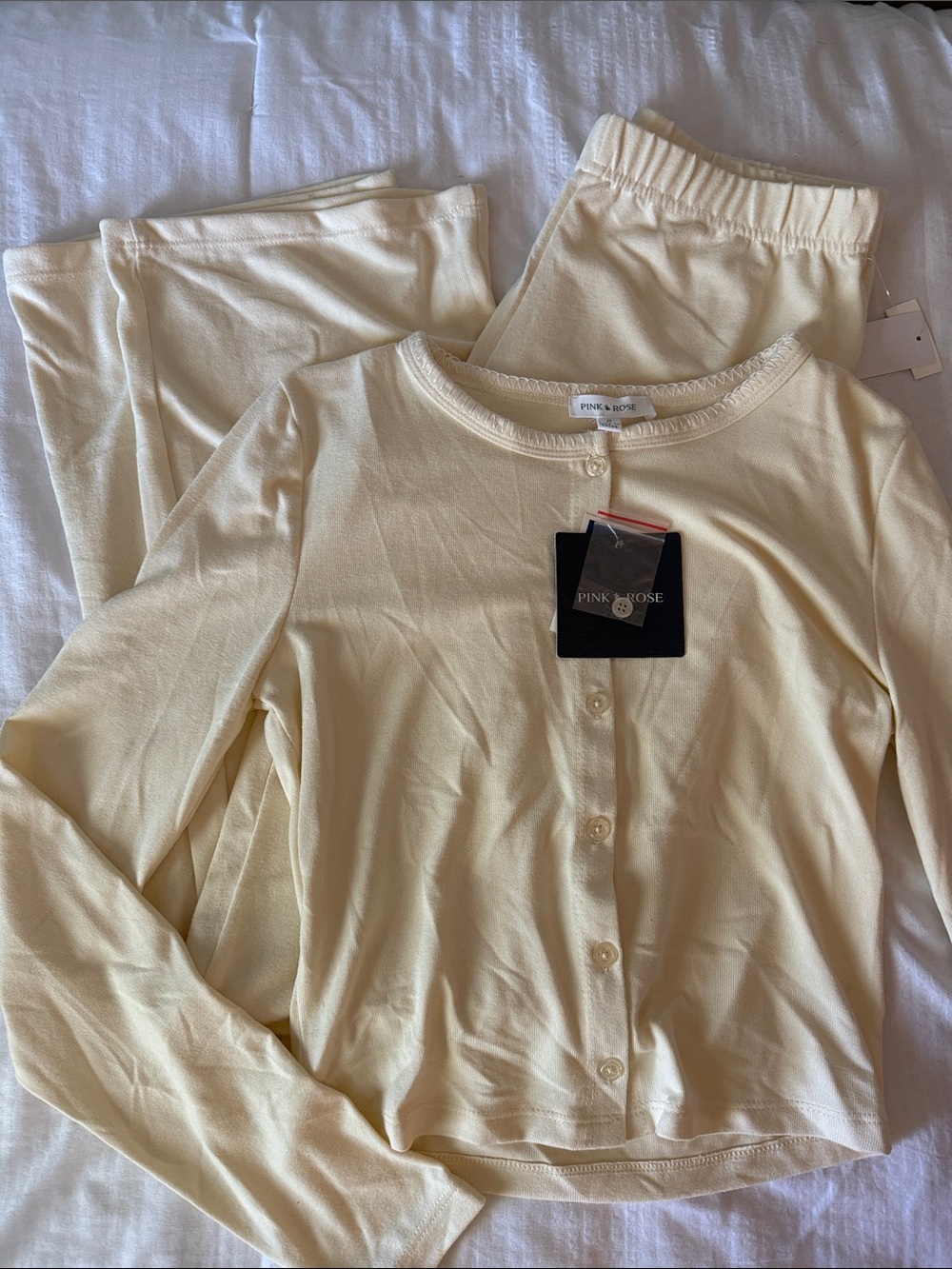 Pink Rose Butter Yellow Lounge Set